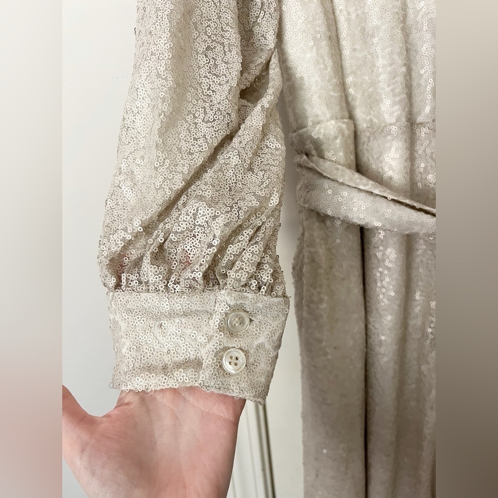 Eloquii Sequin Button Front Belted Jumpsuit - image 7